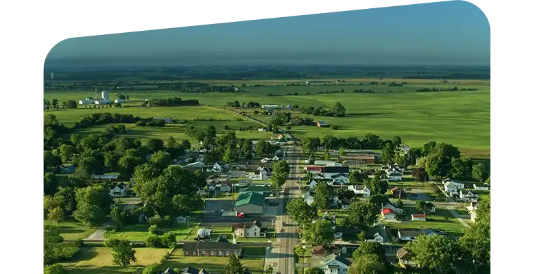 An arial view of the states landscape